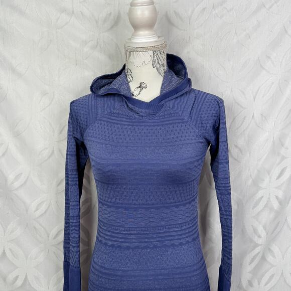 Lululemon Rest Less Hoodie Gatsby Blue White Long Sleeve Size 4 - Picture 12 of 13